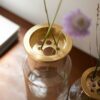 志成販売春夏新作清透玻璃修長花器／真鍮花托插盤